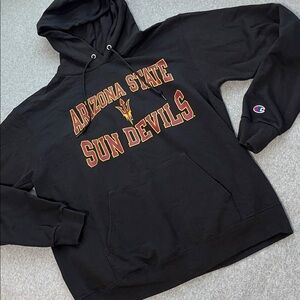 Arizona State Sweatshirt Hoodie Champion Medium Sun Devils Black Athletic
